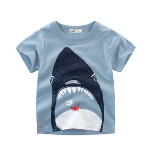 Kinder Hai-Muster-T-Shirt